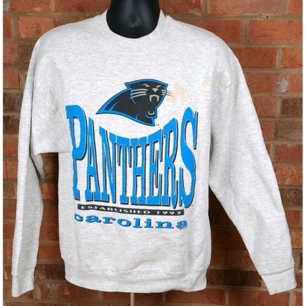Vintage 1994 NFL Carolina Panthers Gray Crewneck Sweatshirt XL Salem Sportswear
